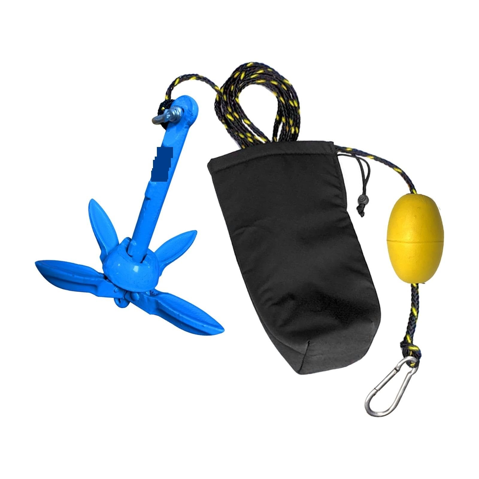 Corda di Ormeggio, Kit completo di ancoraggio a rampino boa for piccole imbarcazioni da 3, libbre Blu Ancora pieghevole a 4 artigli Pesca Piccole
