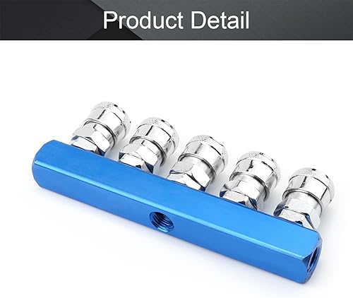 Miniatura 9 de Othmro Conector de compresor de aire redondo 2 vías de montaje rápido conectar acoplador manguera de aire herramienta de acoplamiento 1 unids