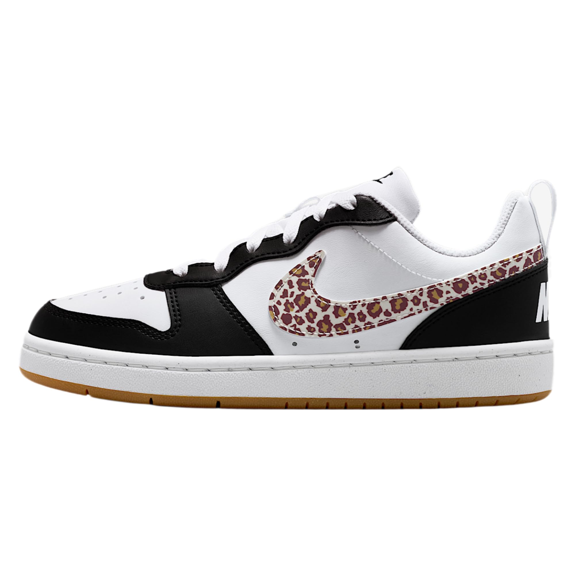 Nike Court Borough Low Ch (Gs) Sneaker, Black/White/White/Gum Med Brow, 5 UK