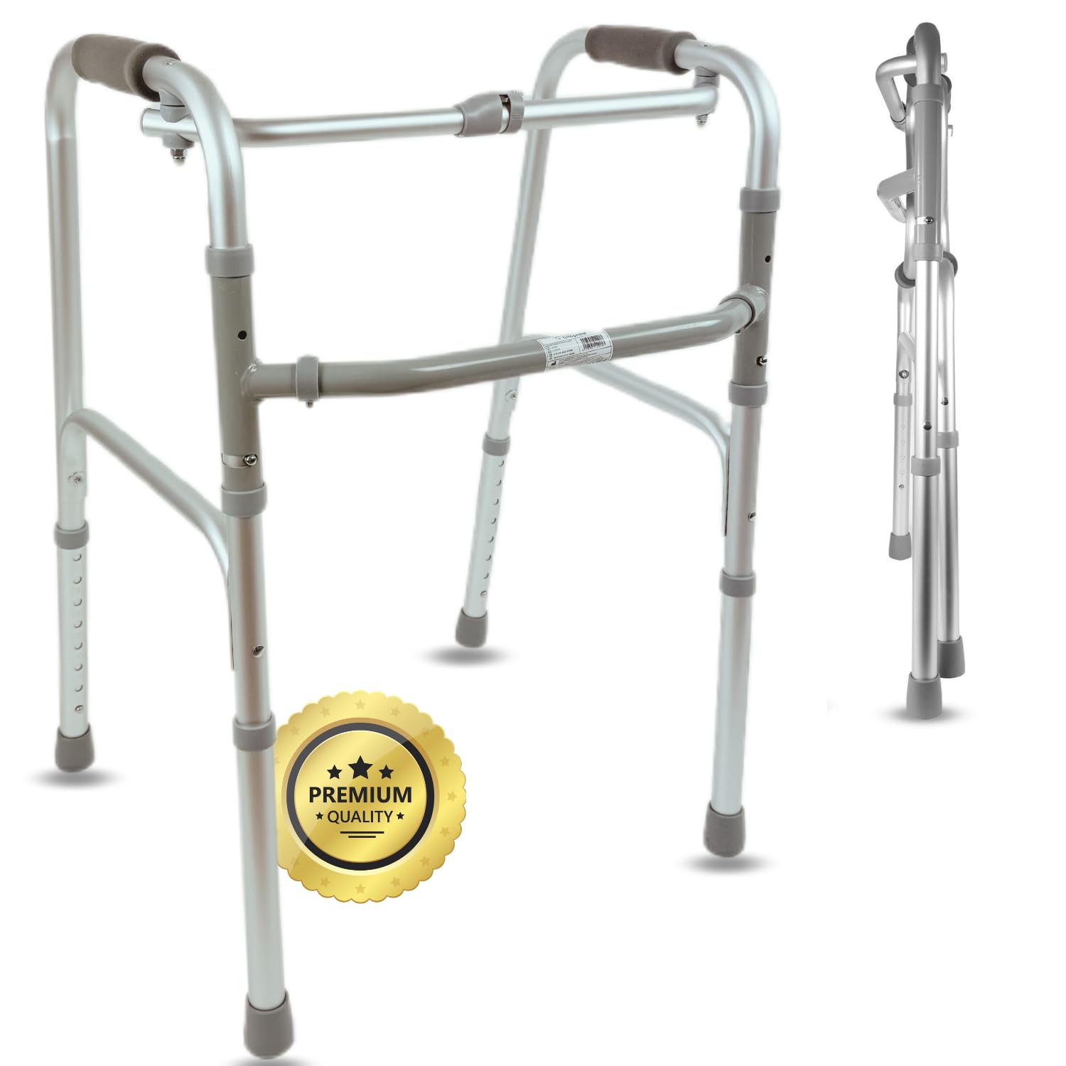 OrtoPrime Andador para Ancianos de Aluminio - Plegable, Ligero y Ortopédico - Sin Ruedas, para Adultos Mayores - Taca Taca