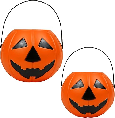 2 cubos de calabaza de Halloween, cubos portátiles de caramelo de calabaza, dulce o truco, cubo de caramelo de calabaza, regalo de calabaza, adorno
