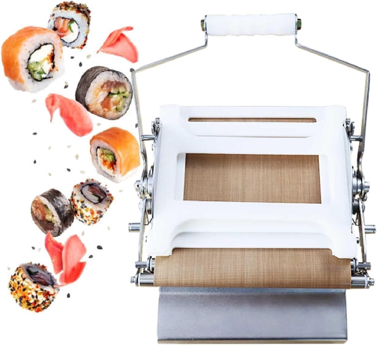 DIY Sushi Roller Maker - Stainless Steel Round Sushi Rolling Machine for Home and Commercial Use