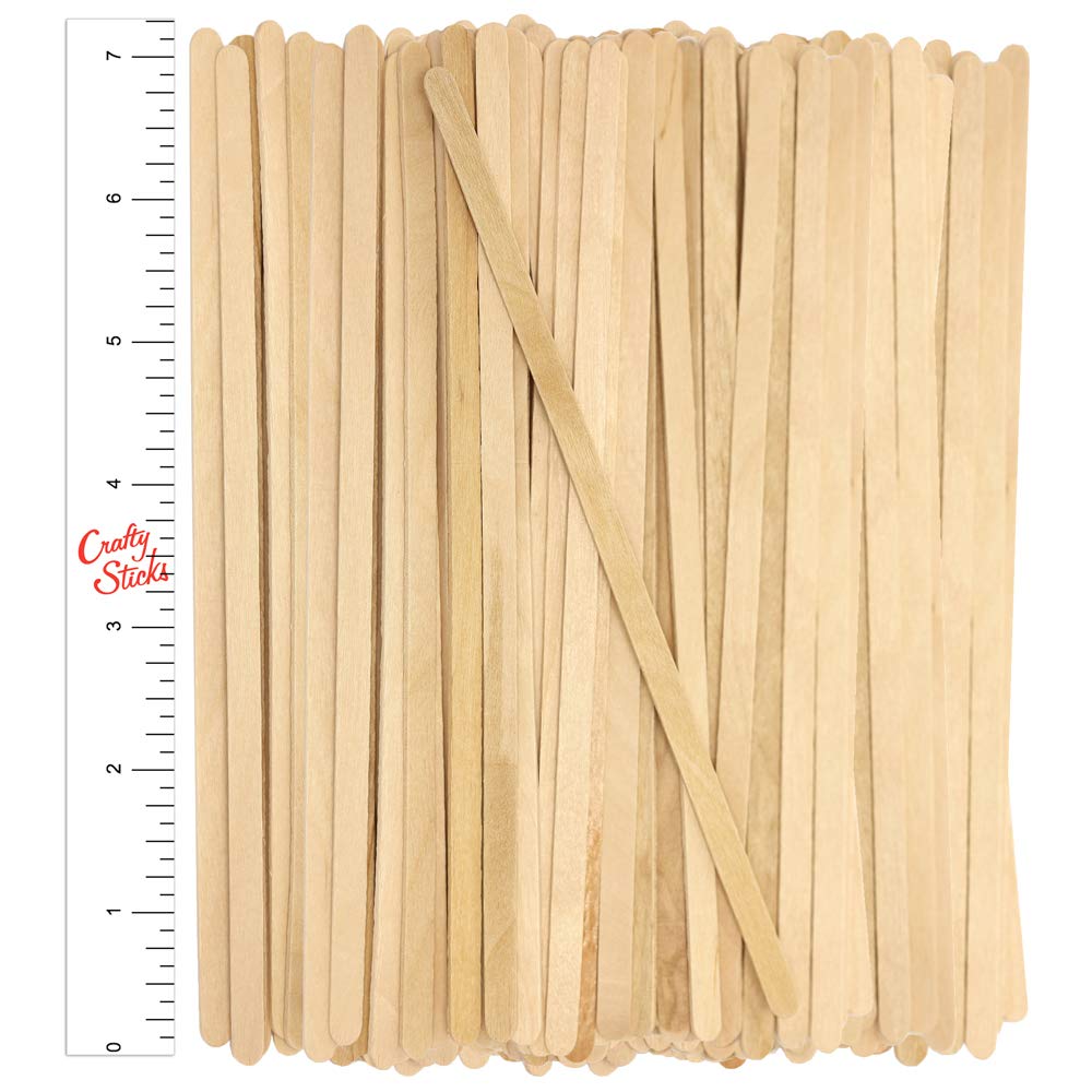 500 Pack, Slim Wooden Coffee Drink Liquid Stir Sticks, Beverage Stirrers, Natural Wood Eco-Friendly 7 Inch Length by CraftySticks