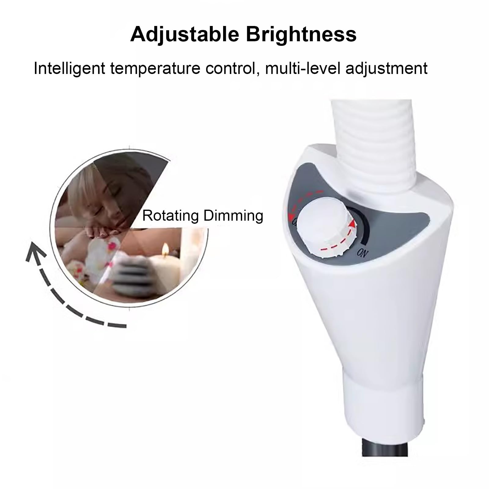 Mobilna Lampa Medyczna LED Bezcieniowa Lampa do Badań Medycznych, Regulowana Wysokość i Jasność, Funkcja Powiększenia 8X, do Szpitali, Oddziałów Dermatologicznych, Salonów Kosmetycznych Itp