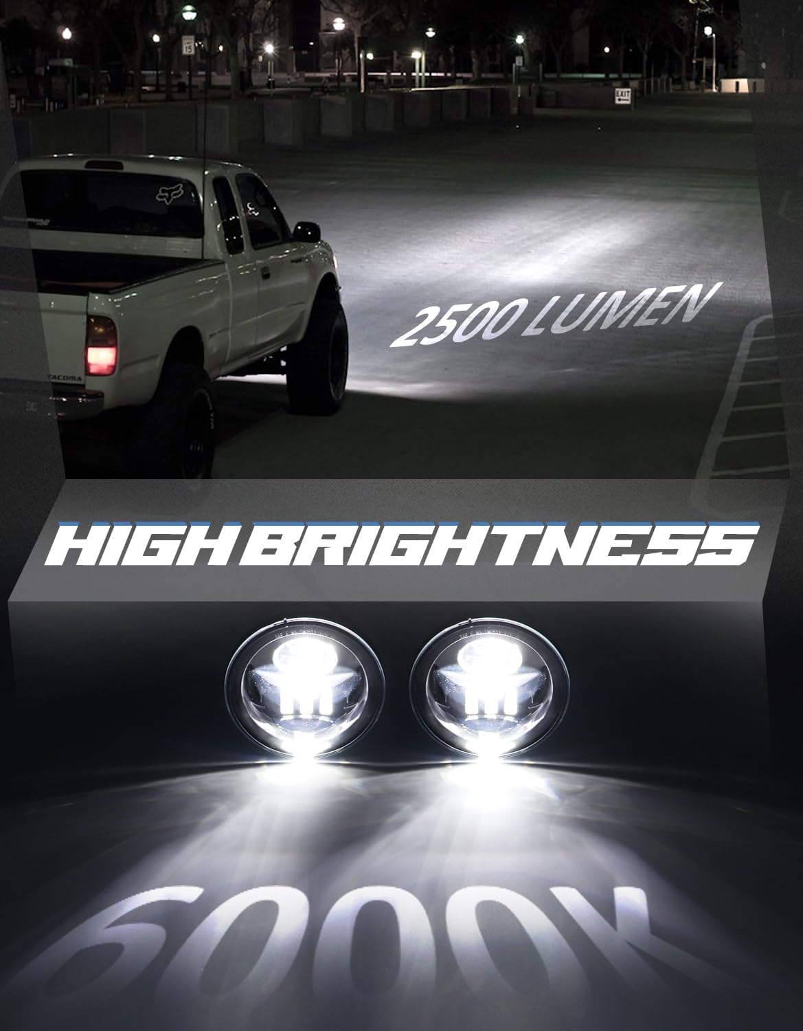 Led Fog Light Assembly, Fog Light Replacement Compatible with Toyota Tacoma 2005-2011, Solara 2004-2006, Sequoia 2008-2015, Tundra 2007-2013
