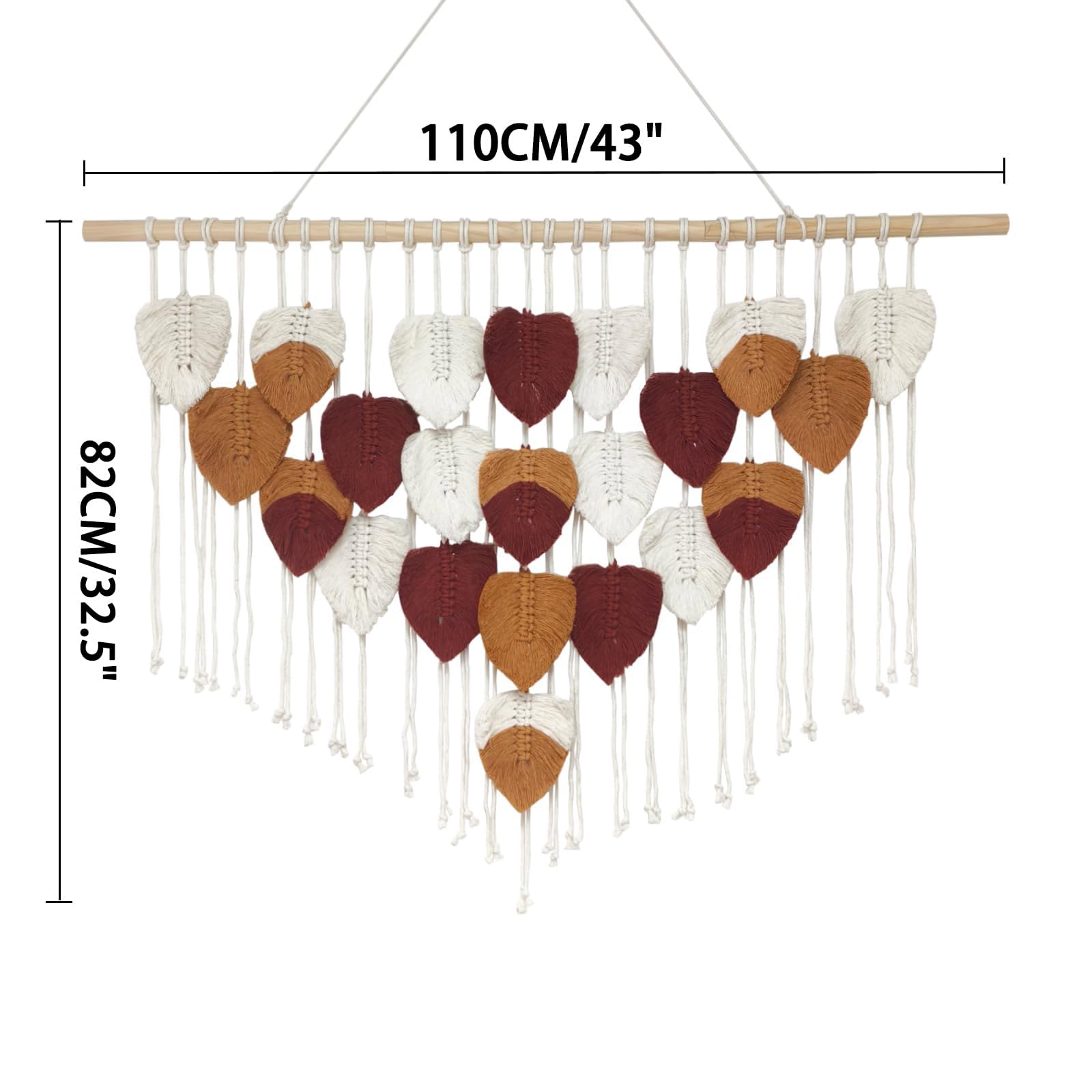 Cotone Naturale Fatto A Mano Macramè Fatto A Mano Arazzo Macramè Parete Weldomcor 100x75cm - Decorazione Bohémien Camera Da Letto Macramè Cotone Porta Oggetti