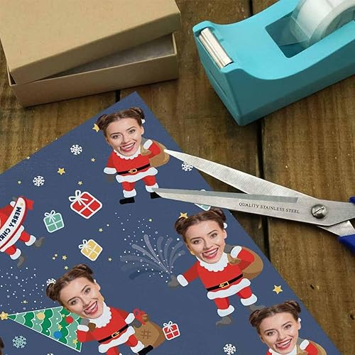 Miniatura 3 de LESOCUSTOM Papel de regalo personalizado con foto, papel de regalo de cumpleaños personalizado con imagen, rollo de envoltura de regalo de Navidad,