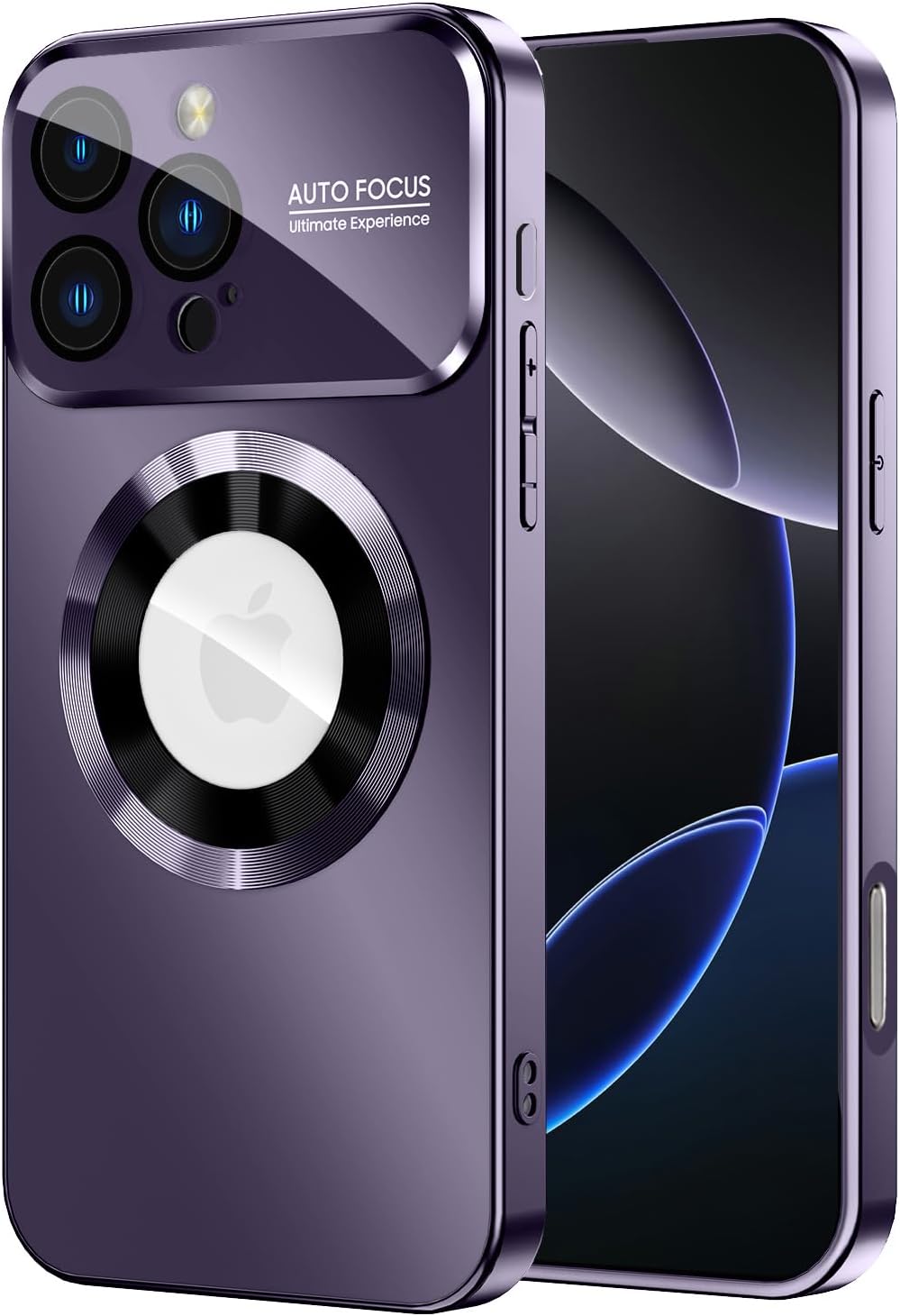 Magnetic for iPhone 16 Pro Case, Compatible with MagSafe, Built-in Camera Lens Protector, Logo View, Military Grade Drop Proof Phone Cover, Purple for iPhone 16 Pro Purple