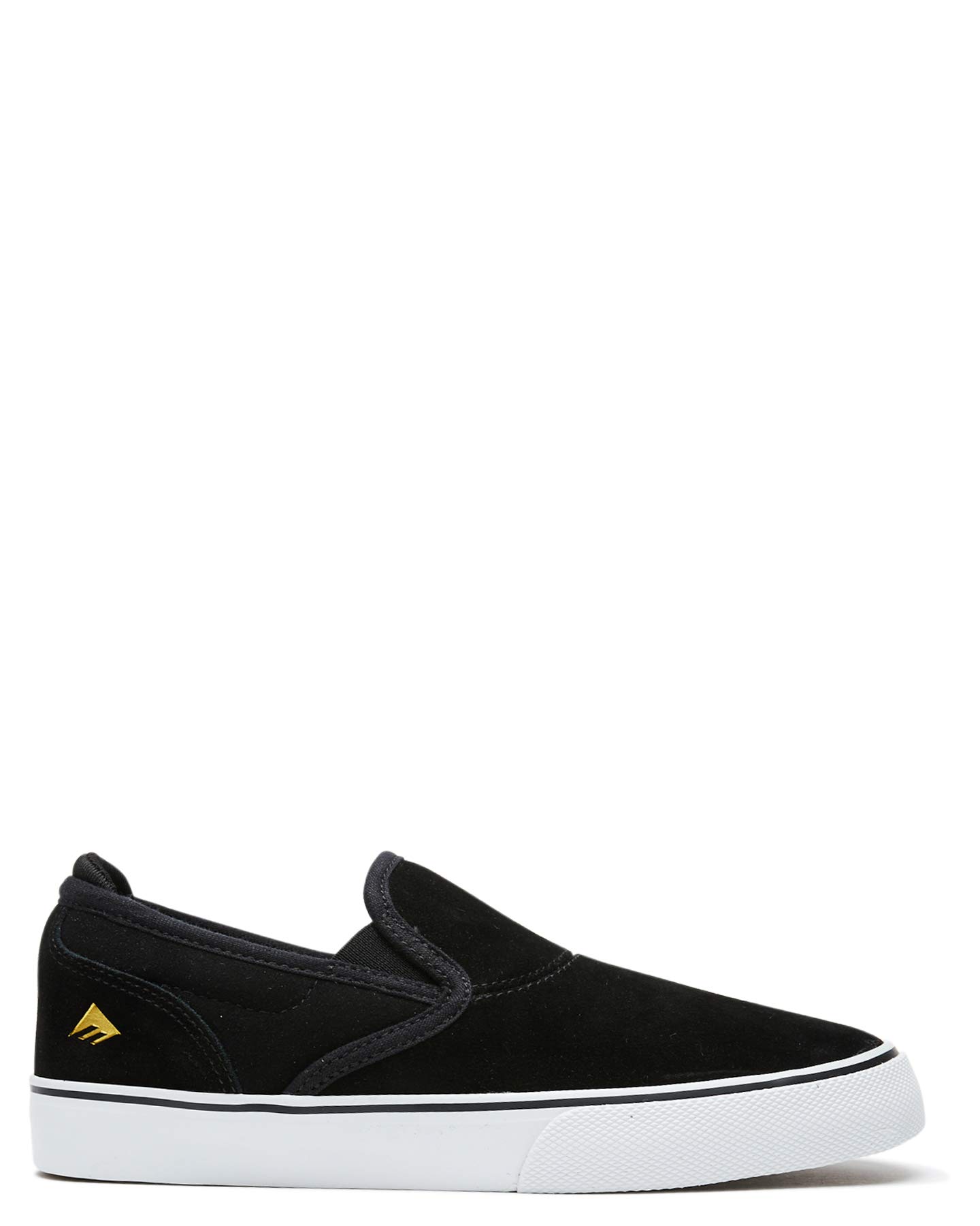 Emerica Boy's Wino G6 Slip-ON Youth Skate Shoe, Black/White/Gold, 1C Medium US Big Kid
