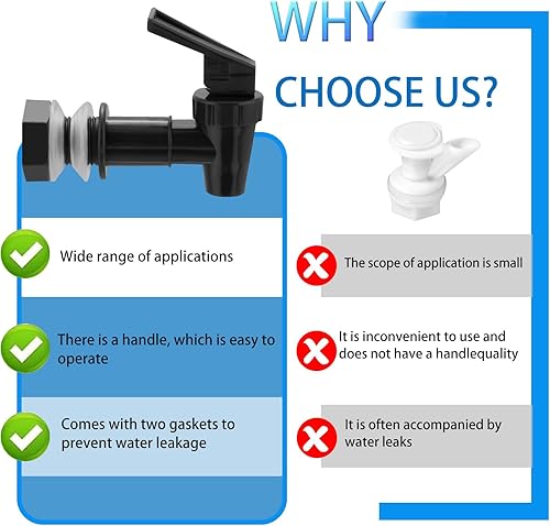 Miniatura 3 de Botella de agua de repuesto para grifo refrigerante, sin BPA, boquilla de plástico para bebidas, válvula dispensadora de vertido, grifo Crock (4