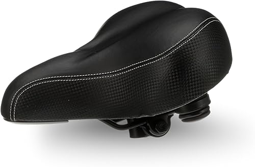 Miniatura 1 de Bikeroo Extra Wide Replacement Saddle - Fits Indoor & Outdoor Bicycles - Steel Spring & Elastomer Suspension - Center Cutout - Memory Foam