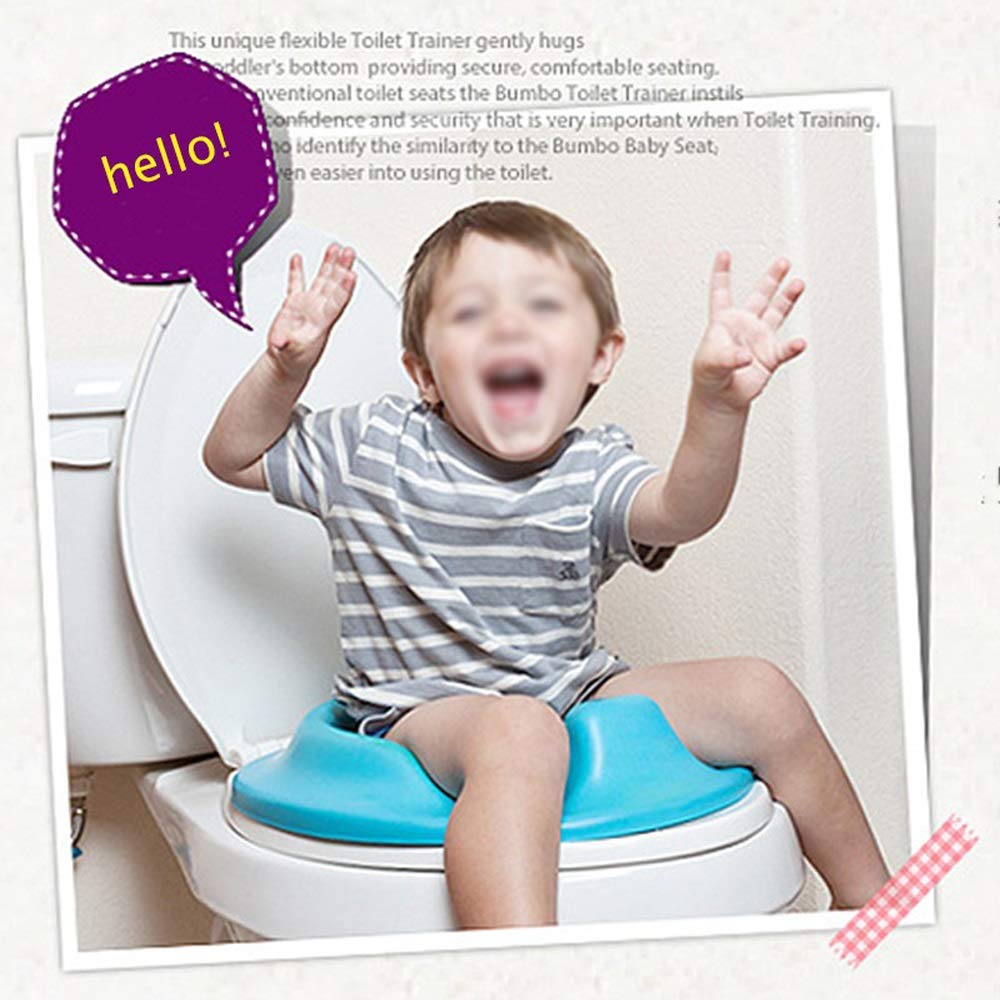 Vaschette per WC in plastica per bambini Vasino per bambini Sedile sicuro per Grils Boy Trainers Comodo anello per WC portatile Vasino per neonati(Blue,White)