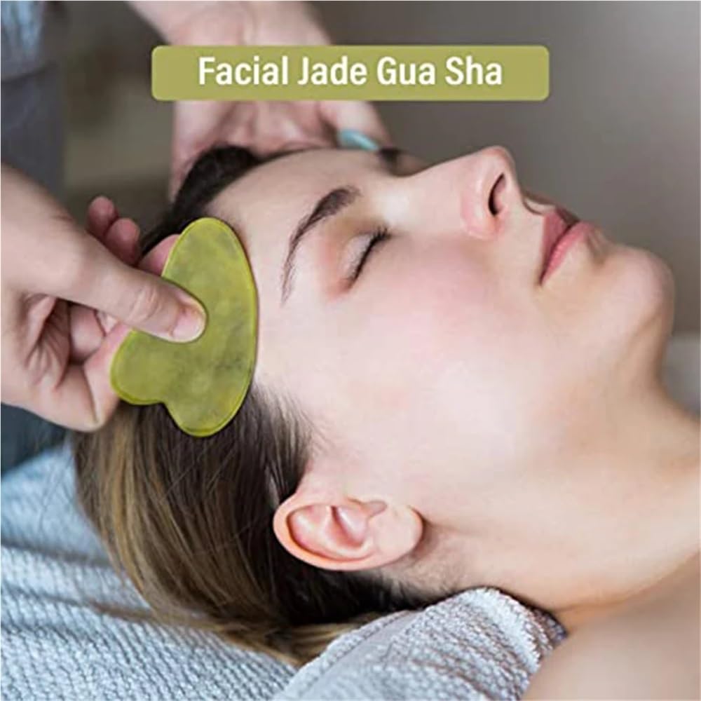 Rullo di Giada Gua Sha Set for Massaggi Guasha Board Pettine Gouache Raschietto Body Spa Strumenti Sollevamento for l'invecchiamento(Type 23)