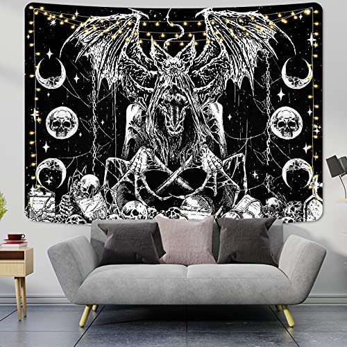 Yinhua Skull Tapestry Black And White Tapestries, Gothic Skeleton Tapestry Aesthetic Wall Tapestry For Bedroom, Horror Tapestry Wall Hanging For Living Room (51.2 X 59.1 Inches) #TOP3