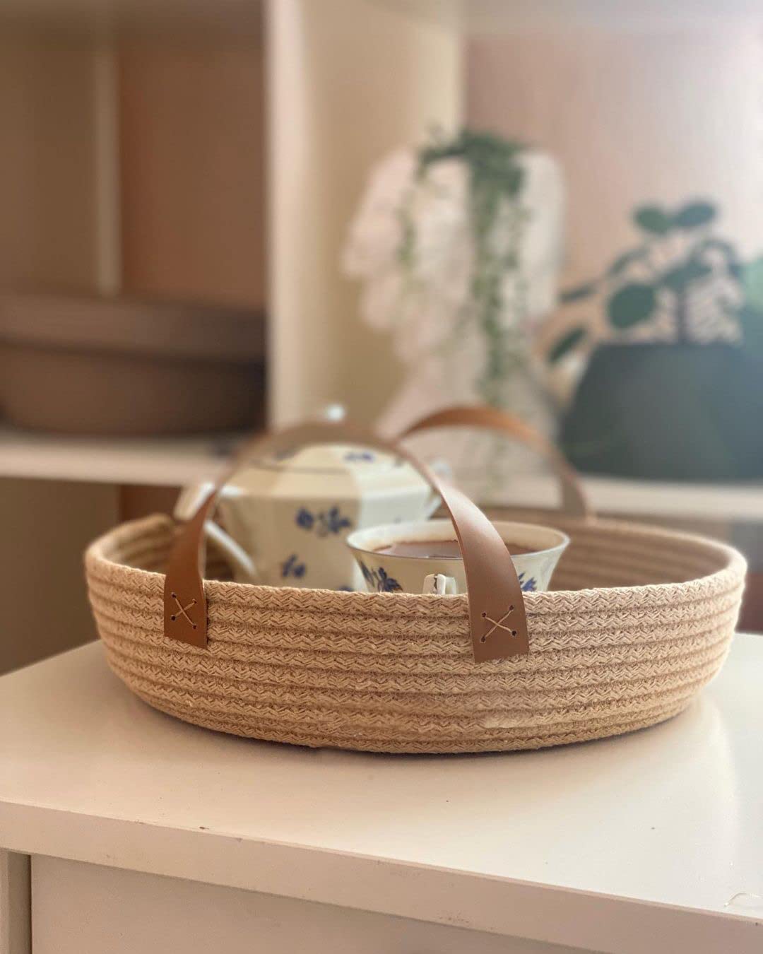 imsid export quality rope Storage Gift Basket, Rectangle case for Closet, Packing, Wedding Packaging Organizer Box Jute Basket Handwoven Eco-Friendly Foldable Storage Basket Bins Organizer beige (1)