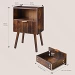 Aibiju Night Stand with Drawer, Modern Nightstand, Bedside Tables, Mid Century Nightstands with Open Storage Shelf, Small End Table, 2-Tier Side Table, Rustic Brown YD-TM061H