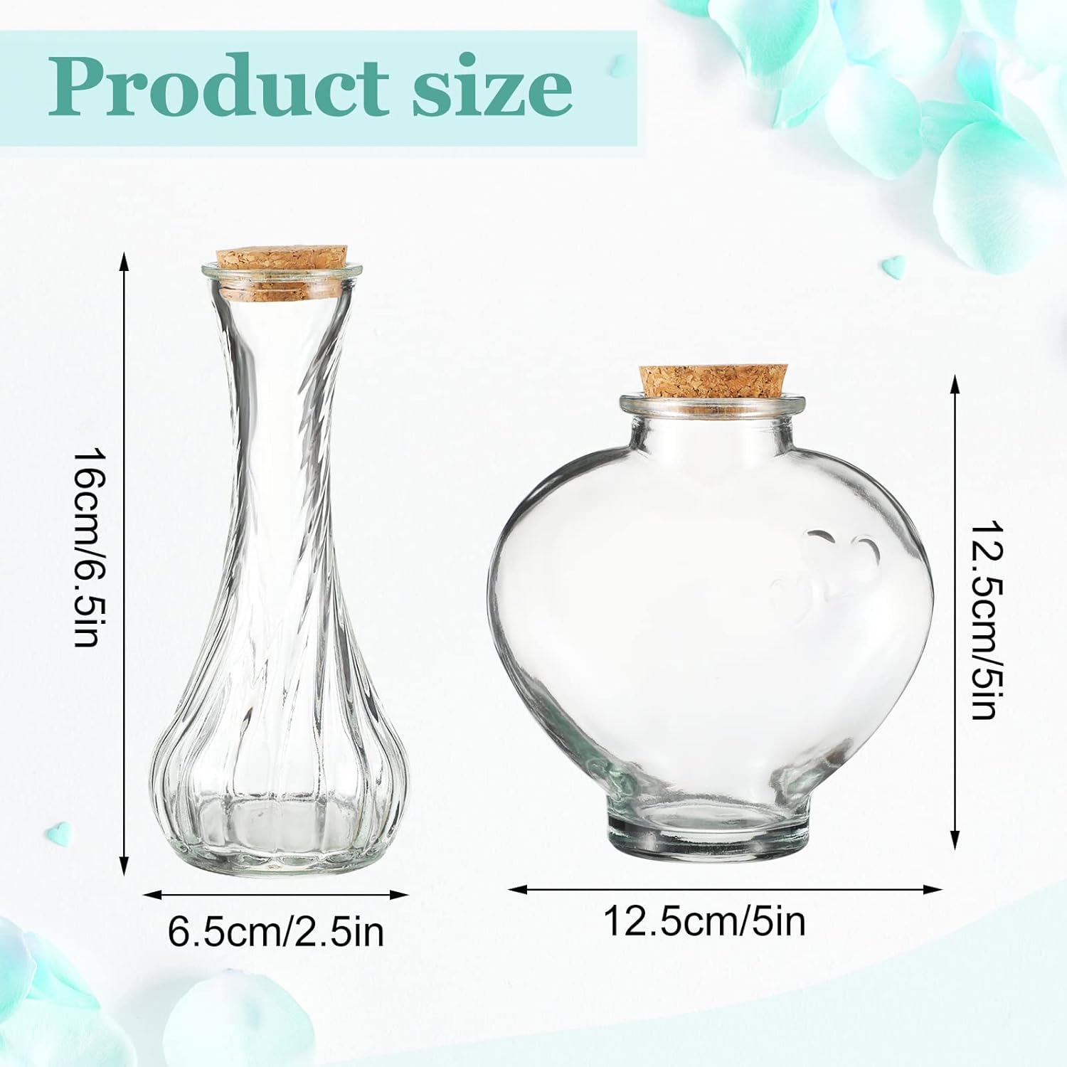 3 Pcs Unity Sand Ceremony Kit for Wedding Handmade Decorative Vase Set with Cork Lids 1 lb Colored Sand Decorative Glass Jars Container for Wedding Ceremony Ideas(Gray, Blue)