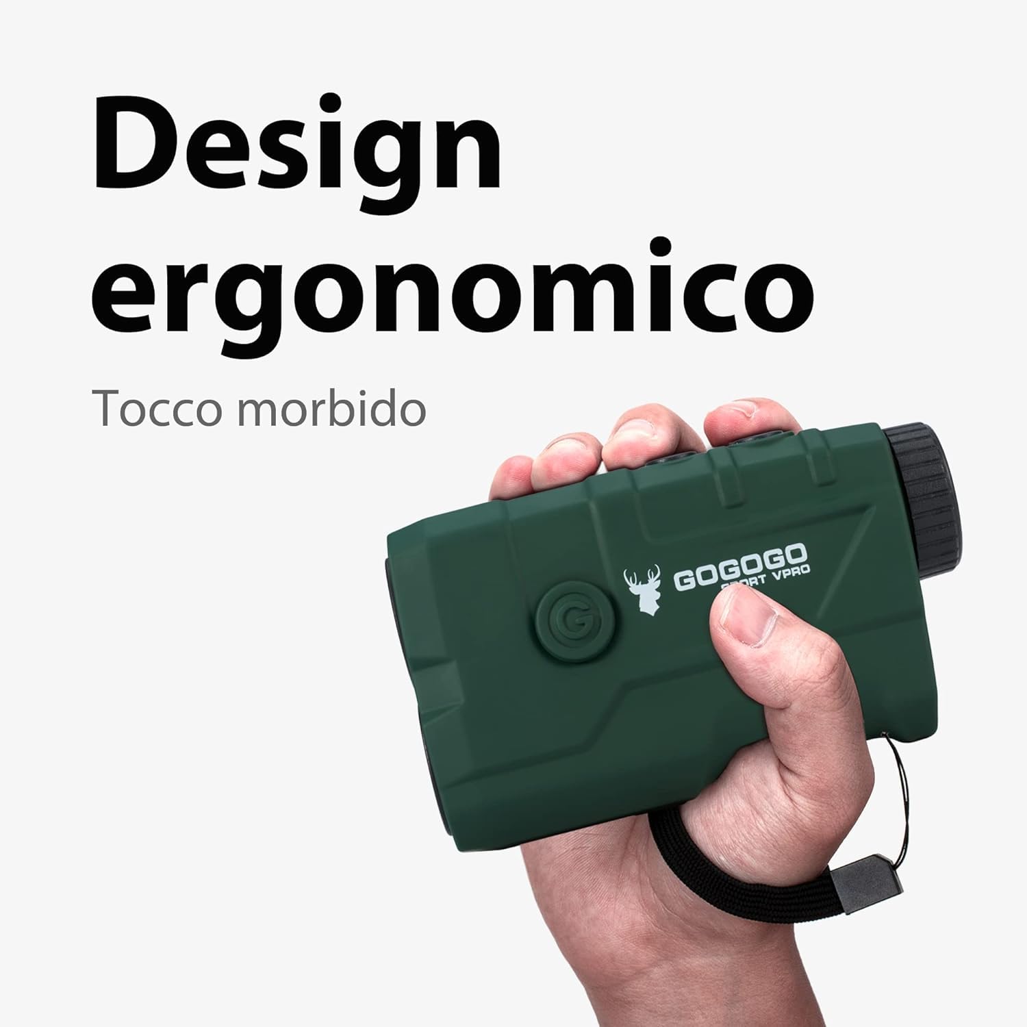 Gogogo Sport Vpro Telemetro Caccia Golf 1097M/1200 Iarde con Luce Rossa, Ricaricabile Telemetri con Ingrandimento 6X Modalità di Pendenza, Blocc Bandiera & Vibrazione, Scansione,Precisione ±1