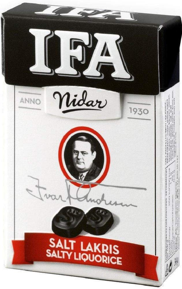 Nidar IFA - Salty Licorice Pastilles 34g, 6-Pack