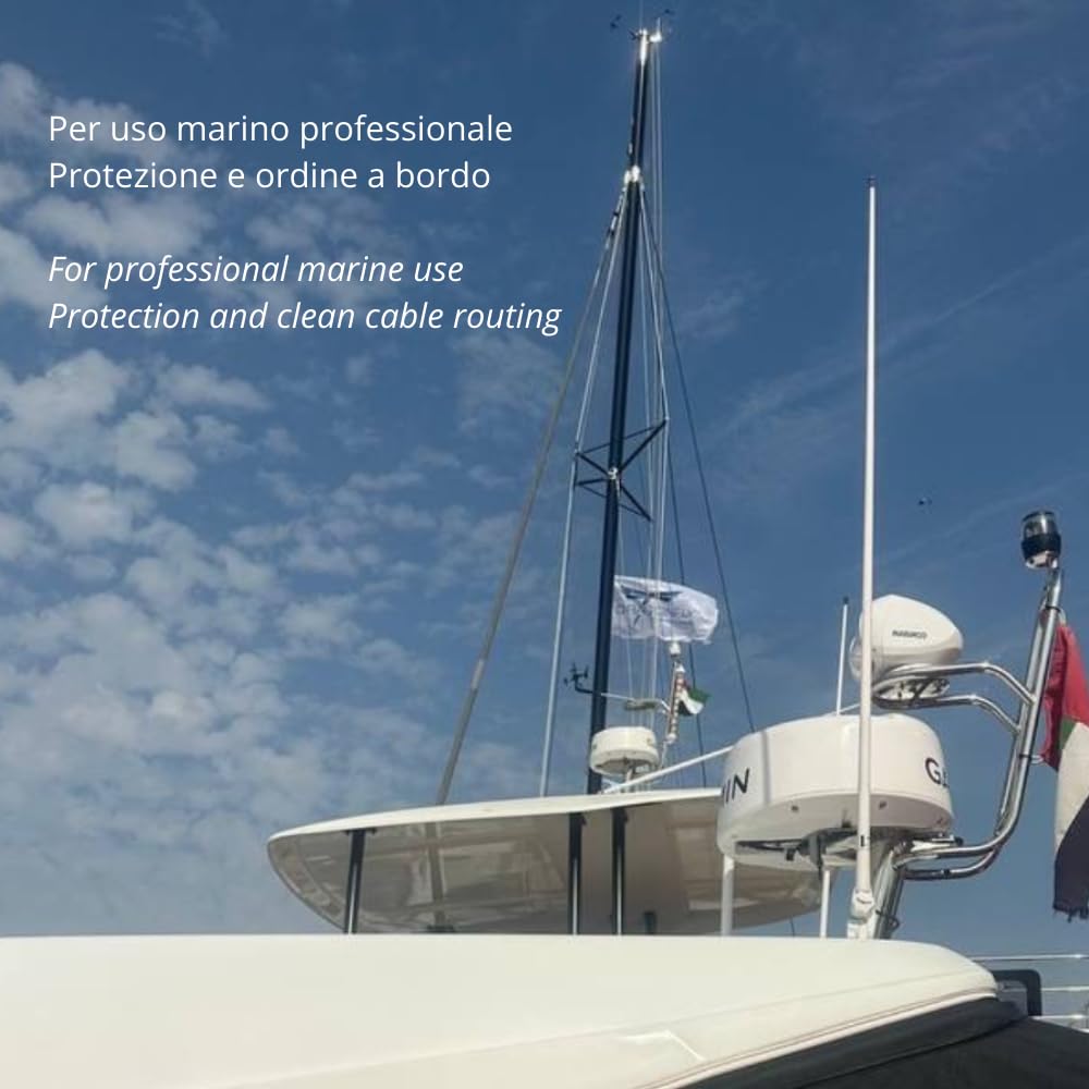 Glomex – Base a Doppio Snodo Glomeasy in Nylon (Bianco), Modello RA135FME – Bloccaggio a Manopola, Passacavo Impermeabile, Filettatura 5/8"x24, Per barche a vela, motore, gommoni, yacht