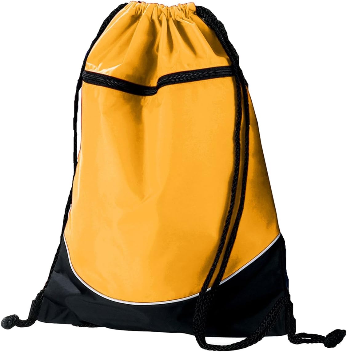 Augusta Sportswear Tri-Color Drawstring Backpack, Gold/Black/White, OS