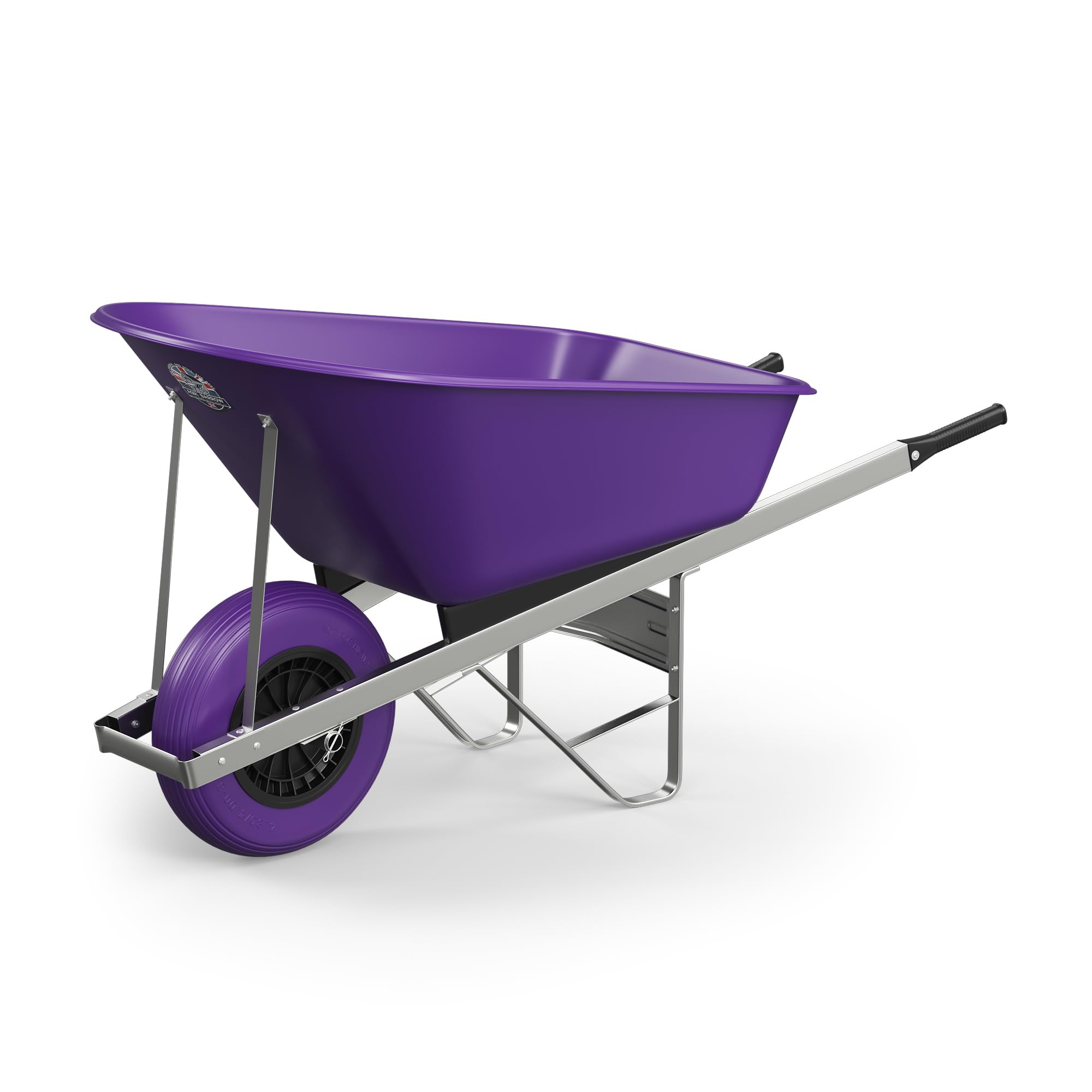Agri Barrow Purple Wheel Barrow 120 Litre Plastic Wheelbarrow With Puncture Proof Tires, - Ideal For Equestrians, Gardeners, Yard & Garden Maintainers, Farmers, Stable Workers, Allotment Owners