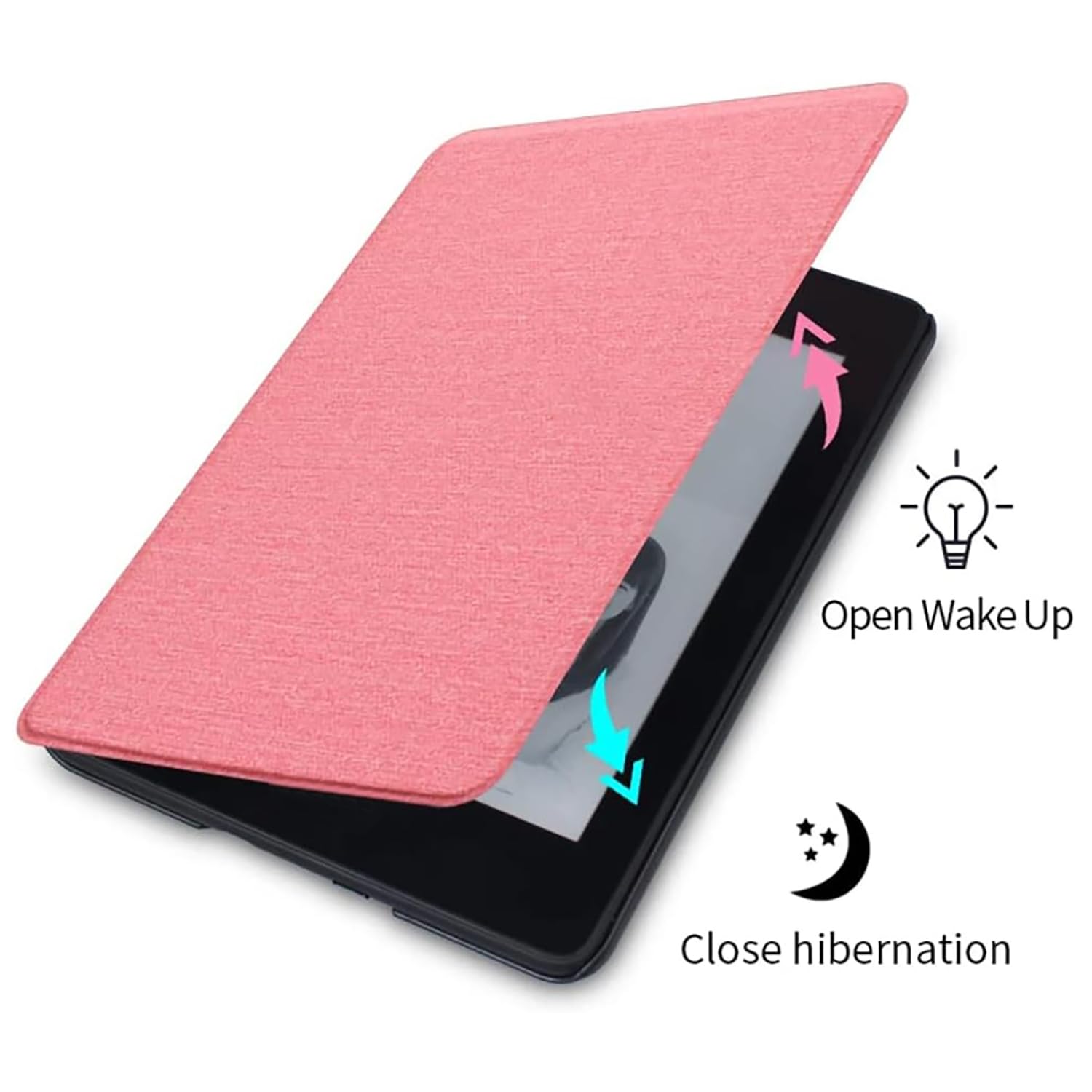 Custodia Magnetica Per Kindle Paperwhite 11° Gen 2021 - Tessuto Con Cinturino Polso E Sveglia Intelligente - Foto 2