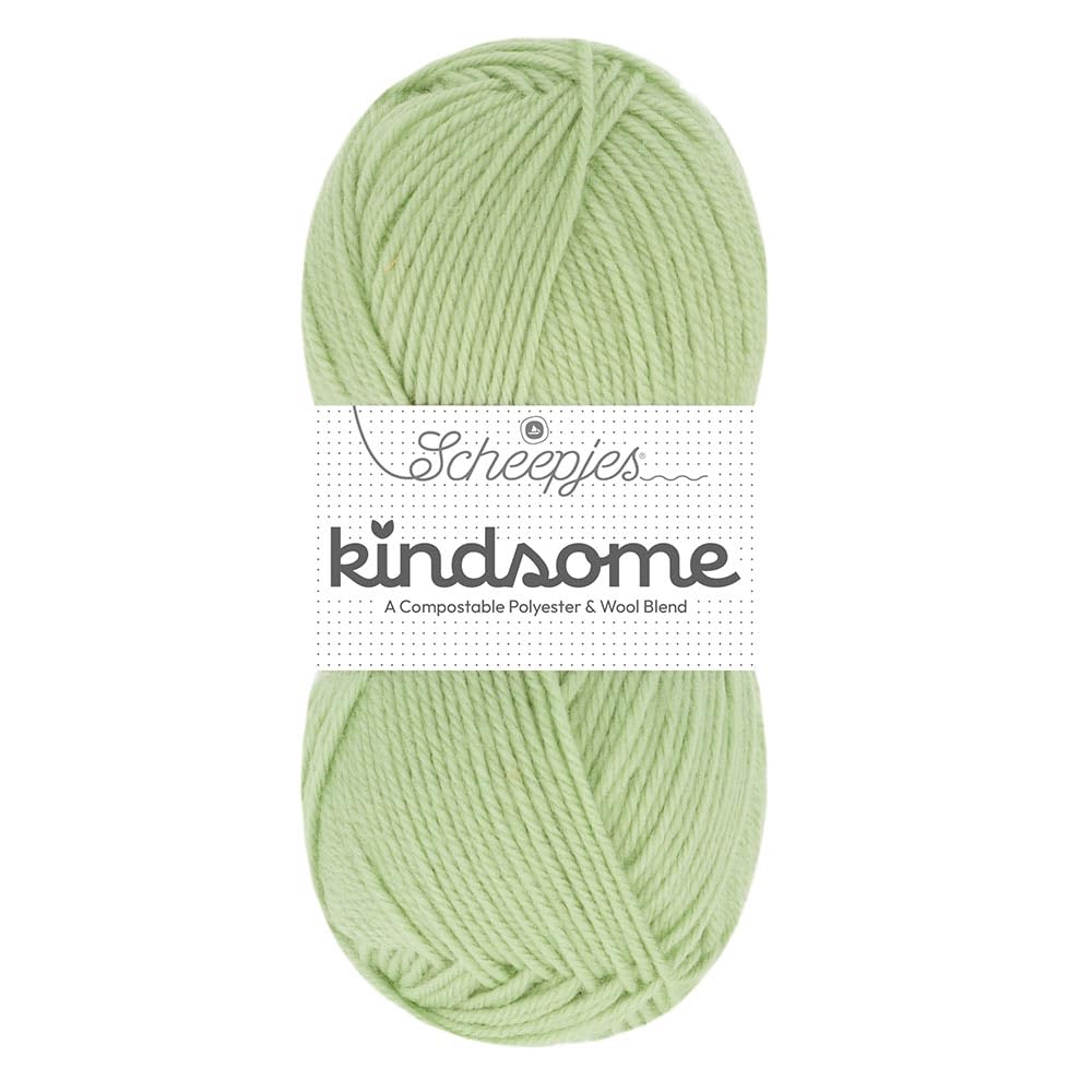 Scheepjes Kindsome (150m) Sport Weight Yarn - Wool-Blend, for Blankets, Cuddly Toys, Baby and Kid's Clothing, 715 Sage Leaf, 1 x 50g