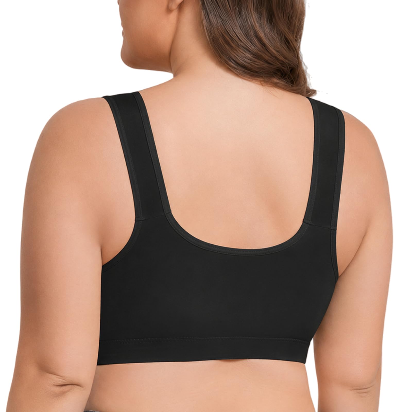 Set Reggiseni Donna Senza Ferretto Confezione da 3, Reggiseno Chiusura Frontale Comodo e Morbido, Reggiseno Taglie Forti per Seno Abbondante con Spalline Larghe, Intimo Donna
