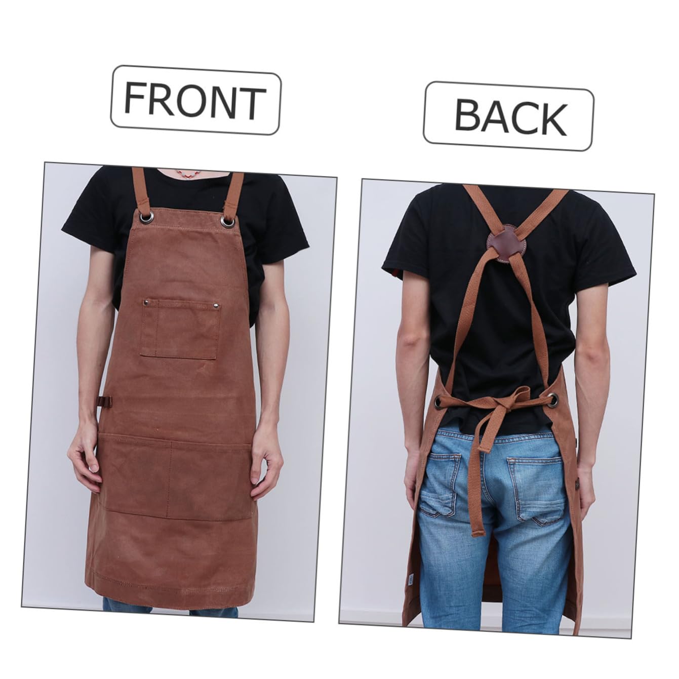 BESTYASH Tablier De Travail Avec Poches À Outils En Toile Cirée Robuste Pour Le Travail Du Bois Pour Hommes