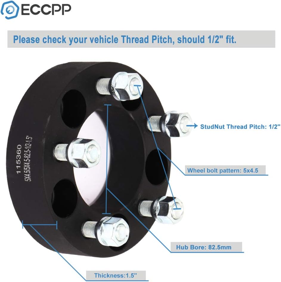 ECCPP 4PCS 1.5 inch 5x114.3 Wheel Spacers 5 Lug 5x4.5 to 5x4.5 fit for 1983-2011 for Ford Ranger |2010-2014 for Ford Taurus |1984-2001 for Jeep Cherokee |1986-1992 for Jeep Comanche