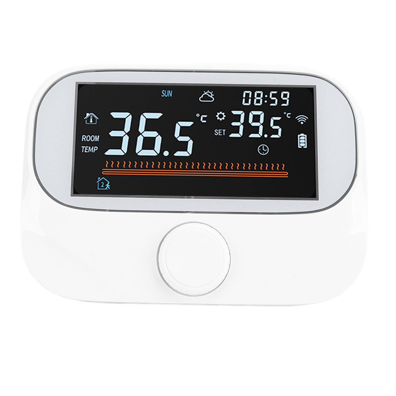 LiebeWH Inteligentny Termostat, Bezprzewodowy Programowalny Regulator Temperatury w Pomieszczeniu ABS z Wyświetlaczem LCD, Sterowanie Głosowe za pomocą Aplikacji, Energooszczędne Ogrzewanie do Użytku