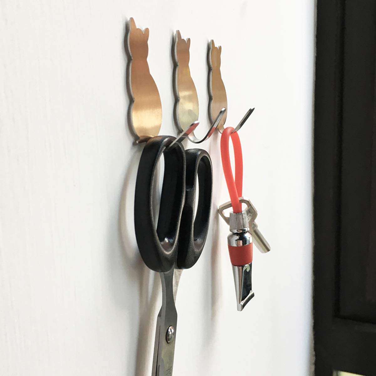 Genérico Toallero Ganchos para Toallas autoadhesivos Ganchos para Albornoz Ganchos Decorativos Ganchos de Pared creativos para Gatos Acero Inoxidable Soporte para Toallas de baño Cocina Ganch