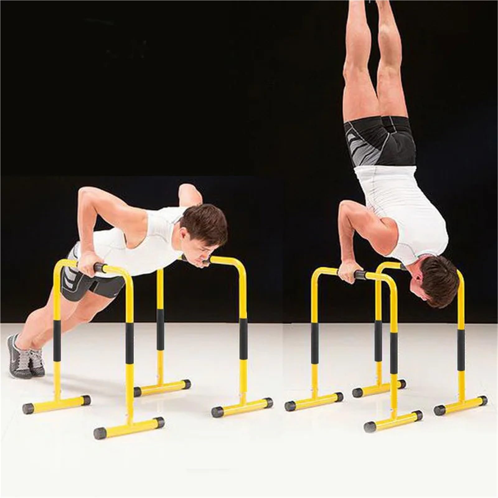 Barra Handstand Gimnasia Entrenador de cuerpo superior for fitness en casa con barra acero for flexiones y fondos, barras paralelas soporte for dominadas