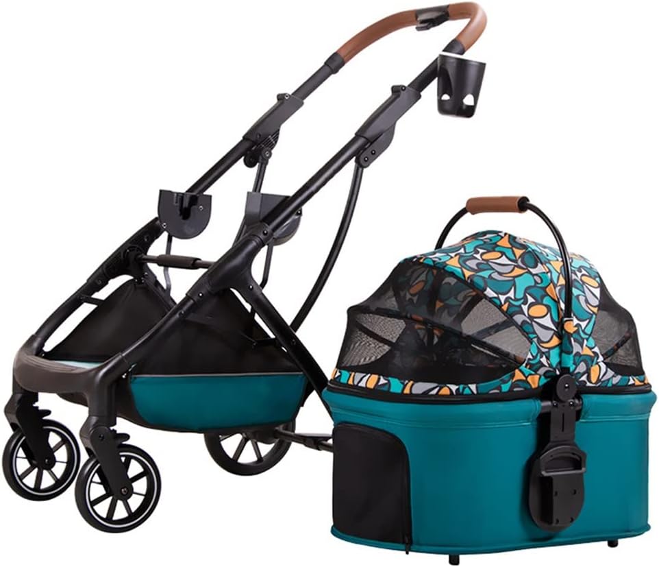 KITCISSL Cat Stroller Pet Strollers for Small and Medium Dogs, Dog Pram Buggy Detachable Pet Cat Stroller Foldable Multiple Dog Prams Pushchairs for Small Dogs with Cup Holder(Grey A)