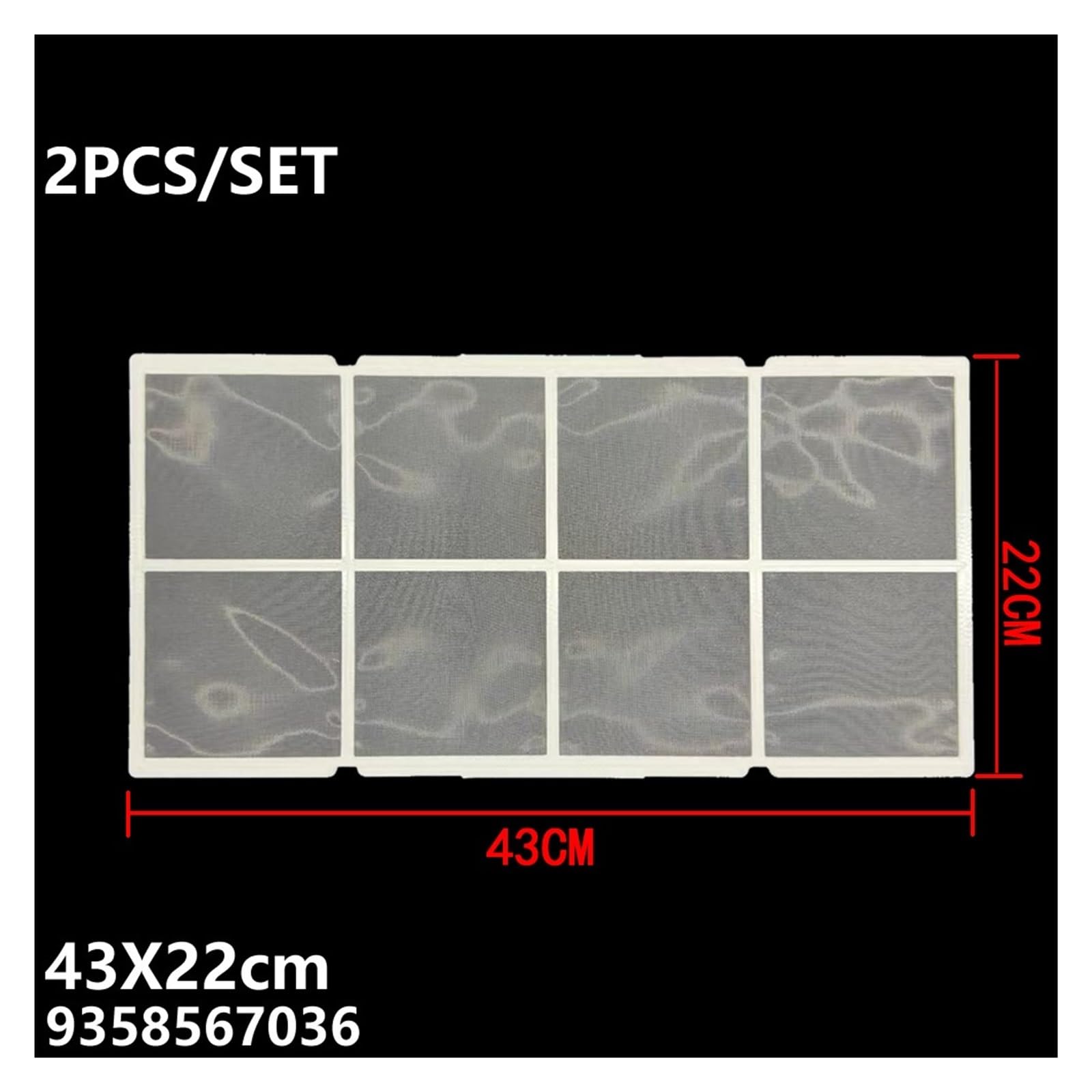 2 Pezzi/set, Compatibile Con Fujitsu, 43 X 22 Cm 9358567036, Filtro For Condizionatore D'aria, Tipo Montato A Soffitto.
