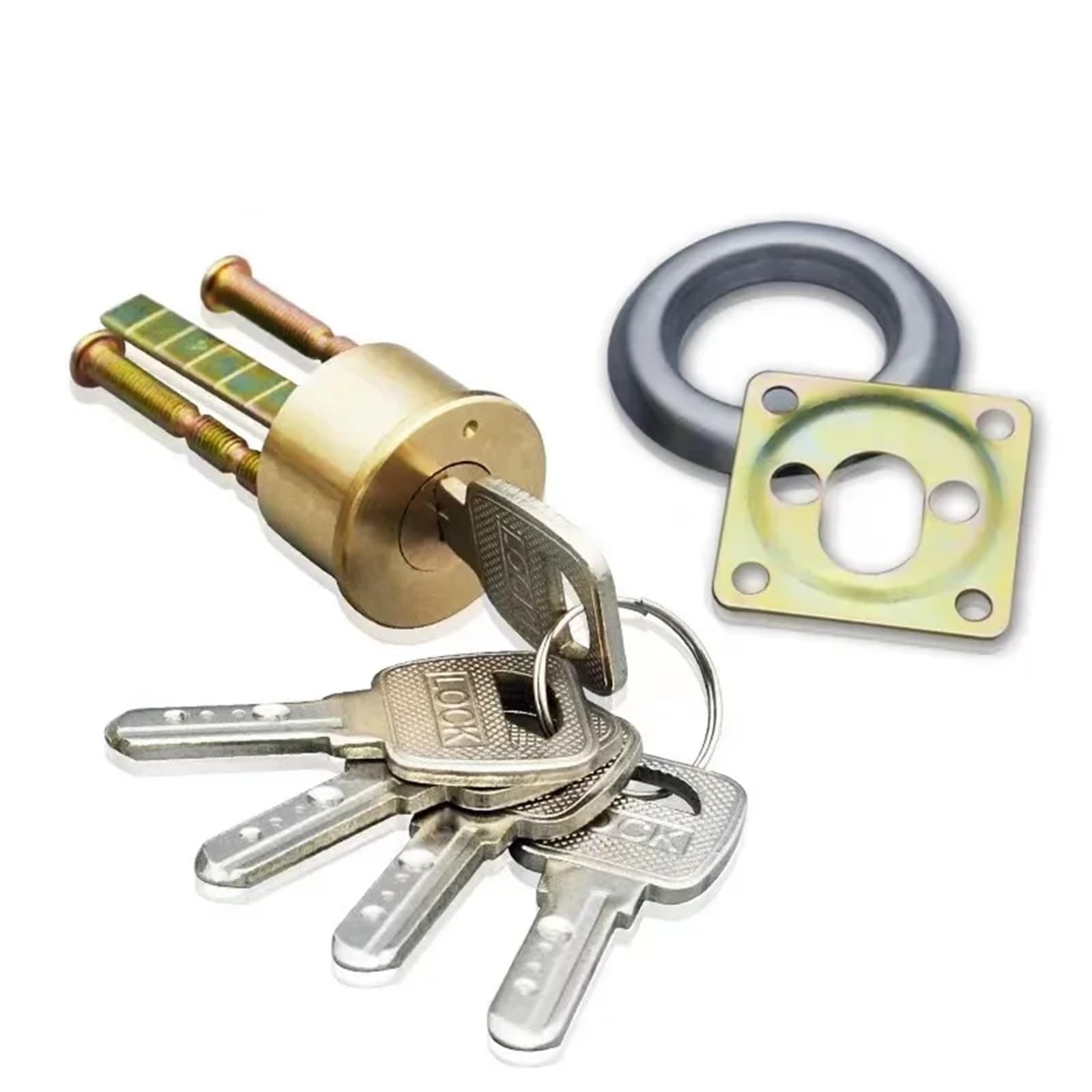 Sxolcoufoh C Opper Lock Ore Opening Rescent Outer Door Lock Ore With Key 1Pcs(C)