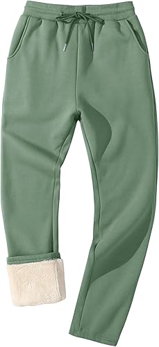 Flygo Men's Fleece Lined Sherpa Sweatpants Winter Warm Pants Jogger Lounge Athletic Pant with Pockets
