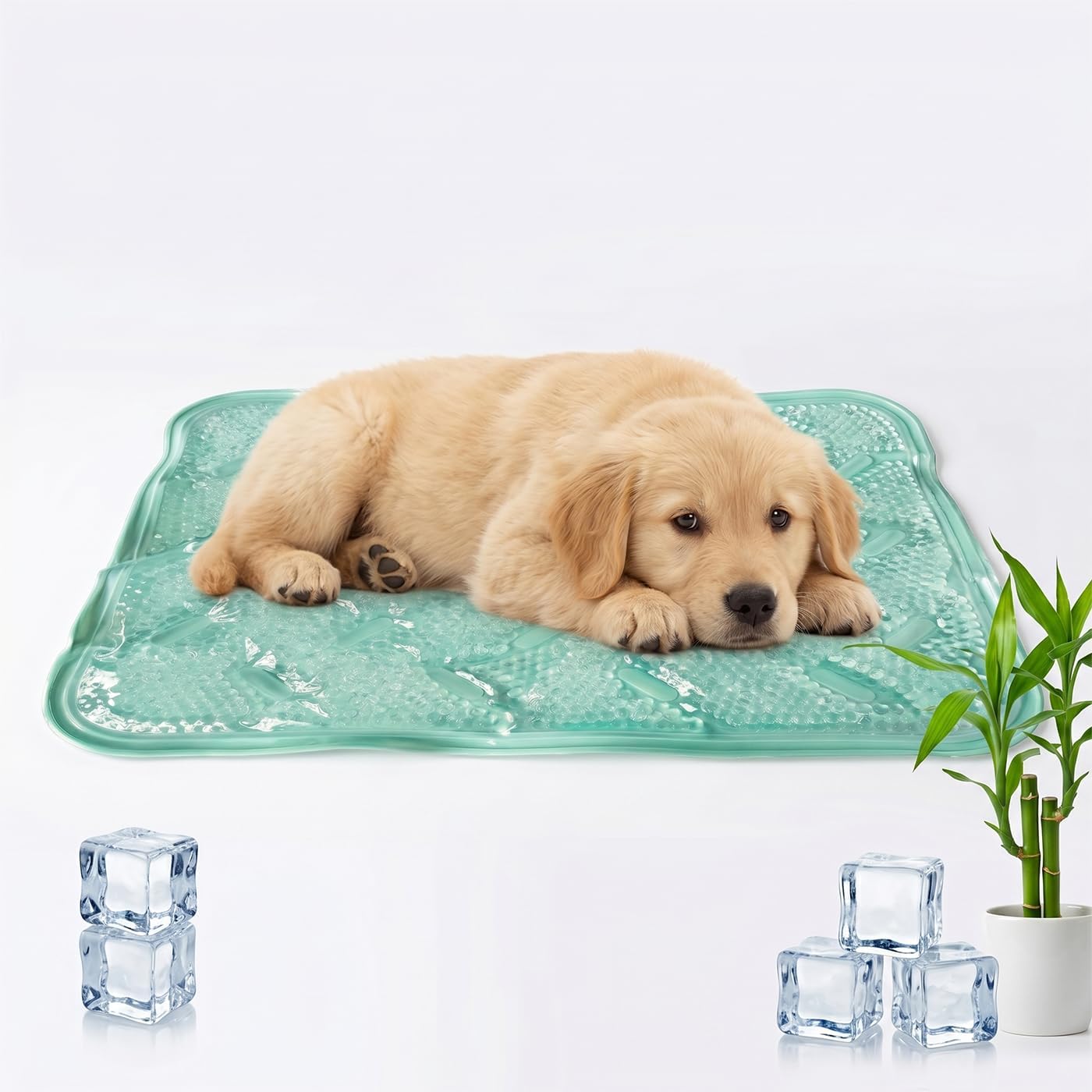 Cooling Mat for Puppy or Cats, Summer Pet Cooling Mat, Portable Foldable Gel Cushion with Soft Surface, Washable Comfort for Indoor Outdoor Use, Home, Car, Sofa (Blue)