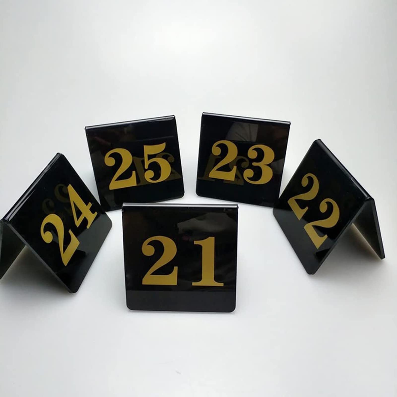 Tarjetas acrílicas para números de mesa 1-25/50/100 Placas de carteles digitales de doble cara - Fácil de leer - Permite a los invitados sentarse rápidamente, para restaurantes, bares, fiestas, tarj