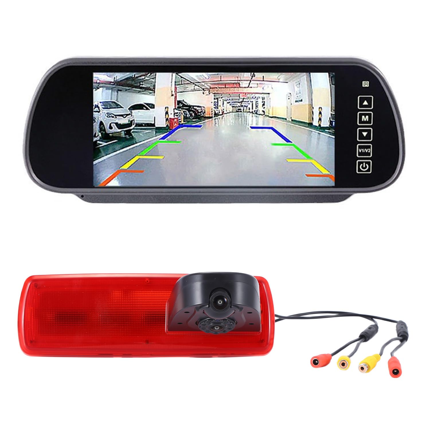 HD IP68 1280Pixels - Luz de freno doble para cámara de marcha atrás, con ángulo ajustable, repuesto para Fiat Talento/Opel Vauxhall Vivaro/Renault Trafic/Nissan NV300 (cámara de visión trasera +