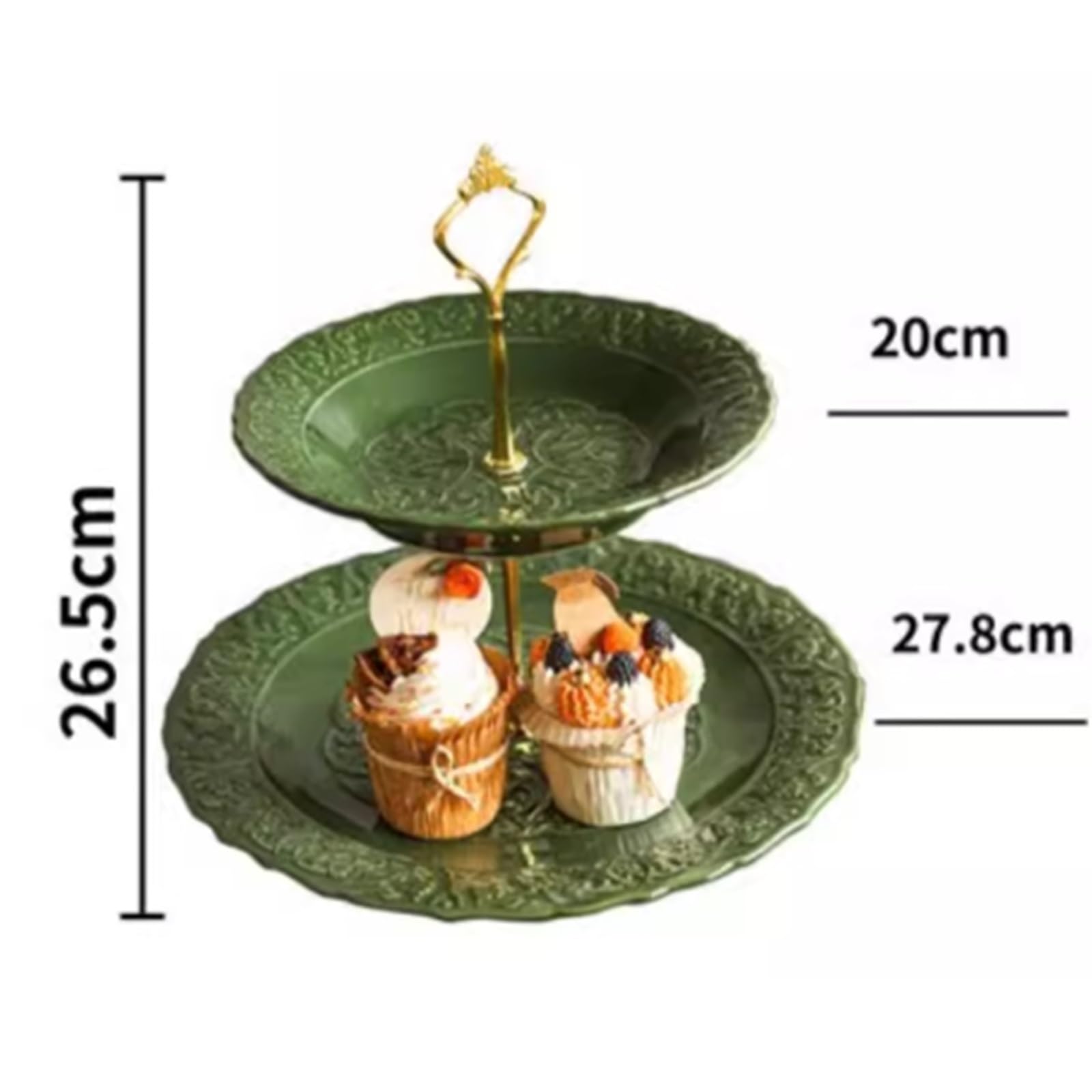 Tè pomeridiano Alzata for torta in ceramica decorata con motivi in ​​rilievo(M)