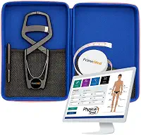 Adipômetro Clínico Neo Prime Preto + Estojo Luxo + Trena corporal + Lápis de marcação + Software Physical Test