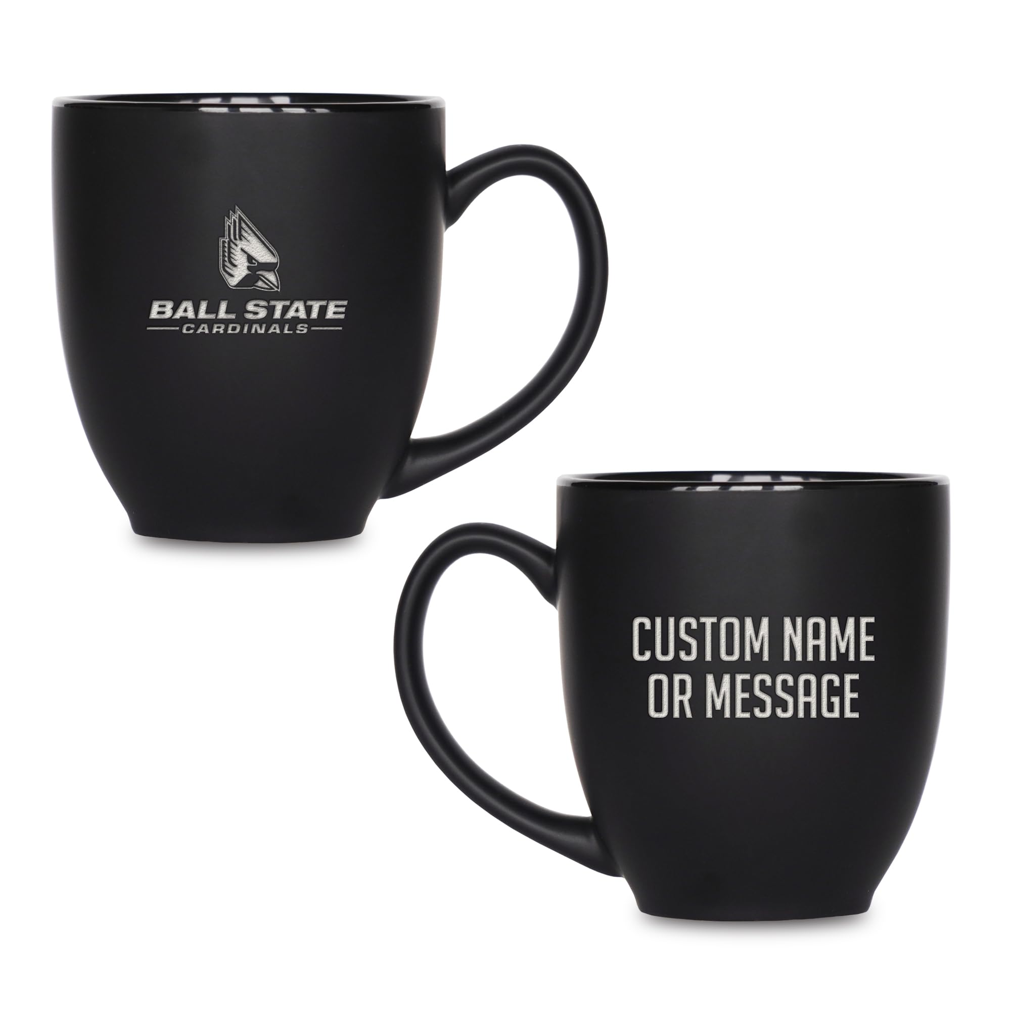 Rico Industries NCAA Primary 15-Oz Personalized Matte Black Bistro Mug - for Hot or Cold Drinks