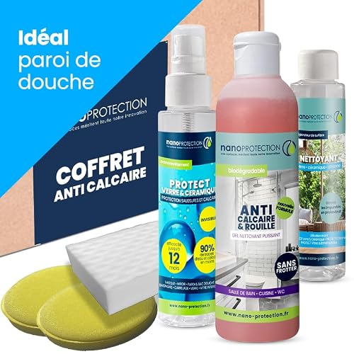 NANOPROTECTION - Coffret Traitement Anti Calcaire pour Paroi de Douche et Salle de Bain | Nettoyant et Protection Puissant | Anti-gouttes | Verre - Lavabo - Carrelage – vue 8
