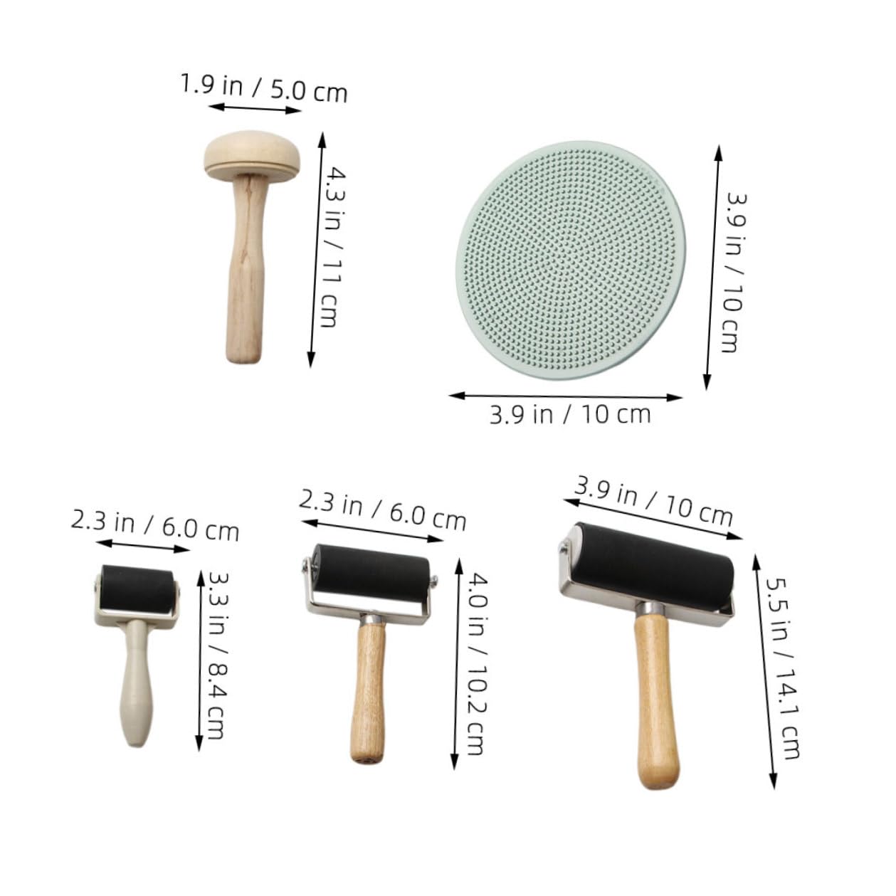 25 Stück Teiliges Druckwalzen-Set aus Gummi und Holz Ergonomisch Leichter Stempelroller für Linoldruck Bastelprojekte und Künstlerisches Drucken Langlebig und Vielseitig für