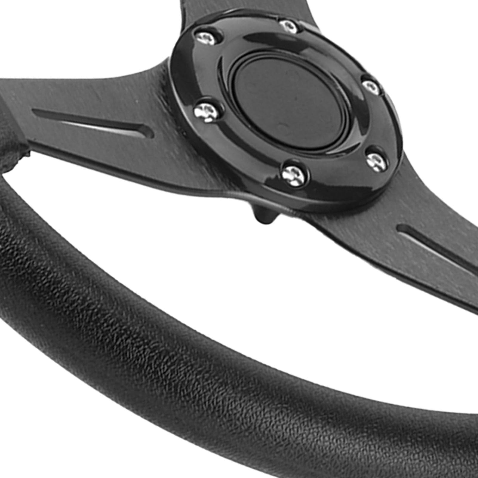 Volante da Corsa Universale,Volante Sportivo Auto da corsa 350 mm/14 pollici drift confortevole(Black)