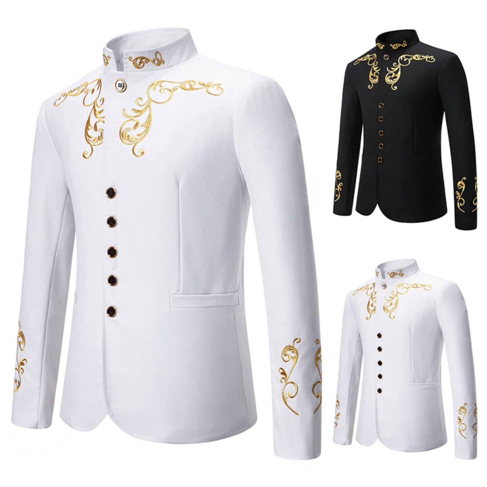 Giacca da uomo Principe Costume Blazer Gotico Steampunk Frack Cappotto Uomo Smoking Festa Vestito Medievale Vittoriano Retro Giacca Musulmana Stile Etnico Giacca
