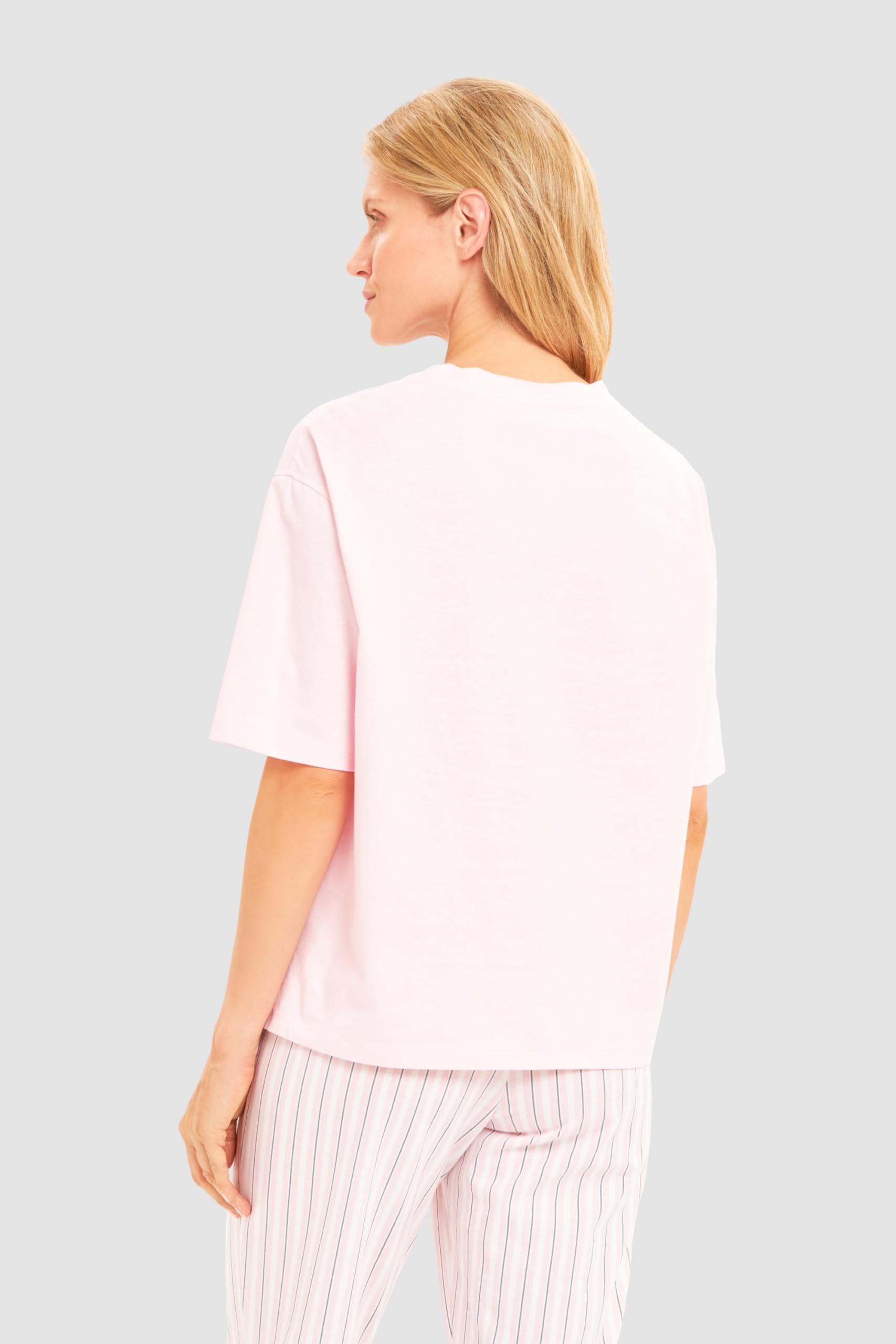Rösch Basic Pyjamashirt Kurzarm im sportiven Look 1884819
