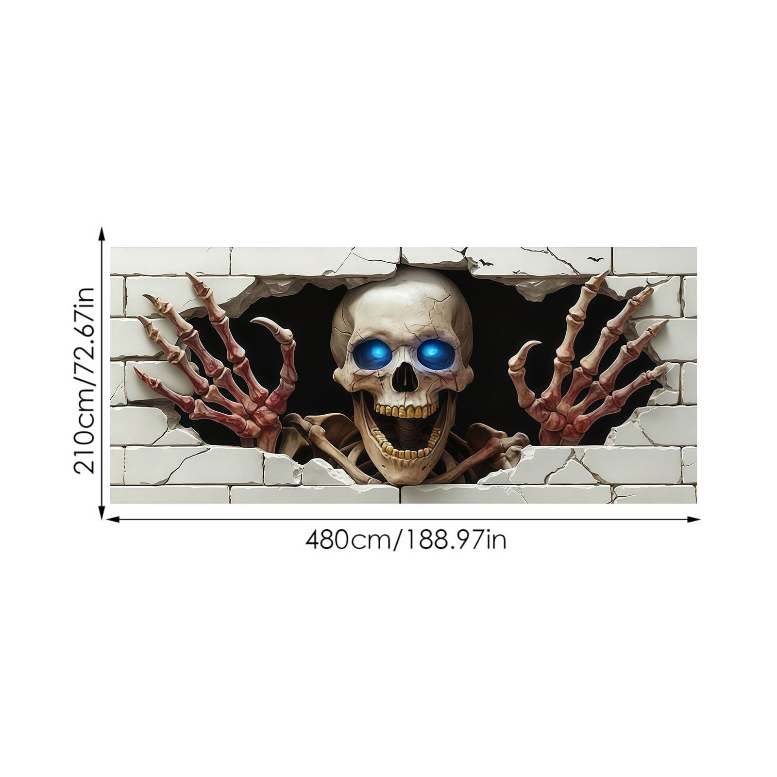 Cartel de bienvenida para puerta de garaje de Halloween con decoración de fondo extraño que crea un tema festivo aterrador que garantiza un efecto de exhibición llamativo.